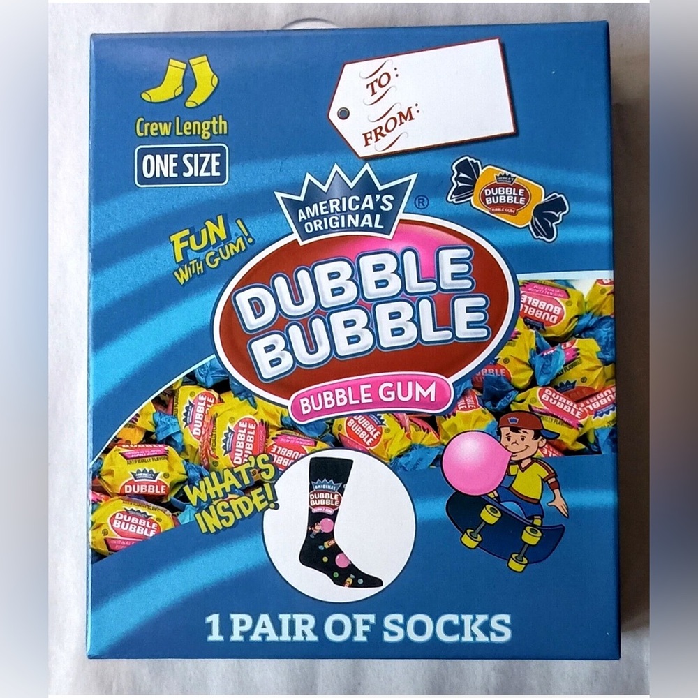 Dubble Bubble NIB Unisex Crew Socks